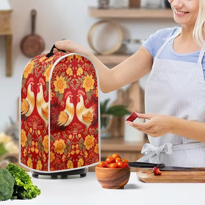 Rooster Dust Cover Kitchen Blender Cover Flower Washable Toaster Bread Maker Dustproof Cover Kitchen Appliance S