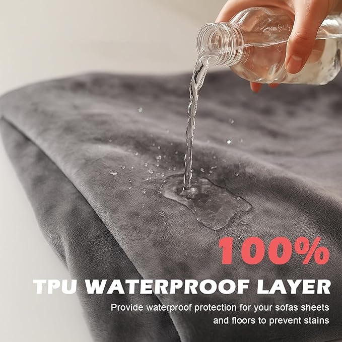 Waterproof Blanket for Bed Intimacy, Love Blanket Waterproof and Stain Proof, Absorbent, Washable Bed Protector for Couples, Liquid-Resistant Throw for Mattress Protection (80x60 Inch, Grey)