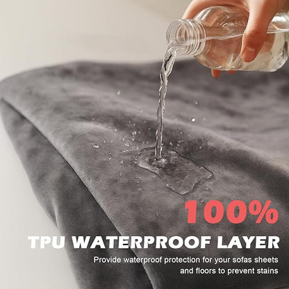 Waterproof Blanket for Bed Intimacy, Love Blanket Waterproof and Stain Proof, Absorbent, Washable Bed Protector for Couples, Liquid-Resistant Throw for Mattress Protection (80x60 Inch, Grey)