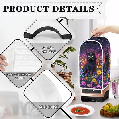 Talayituse Galaxy Cat Daisy Print Blender Dust Cover, Fingerprint Protection Cover for Stand Mixer or Coffee Machine, Home Kitchen Appliance Covers for Stain Dust Resistant Supplies