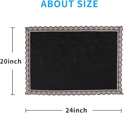 MINJIATEX Couch arm Covers,Non-Slip lace Sofa arm Covers Set of 2 Washable Sofa armrests Covers for Living Room Recliner Chair arm Cover Protectors for Leather Sofa armrest slipcover (GYDF-Black)