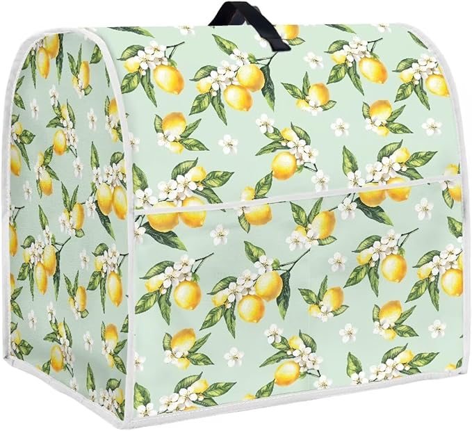 Lemon Mixer Cover for Kitchen Aid 6-8 Quart Stand Mixers, Universal Kitchen Appliance Dust Cover Washable Dustproof Cloth Cover with Pocket for Kitchenware Gift for Holiday