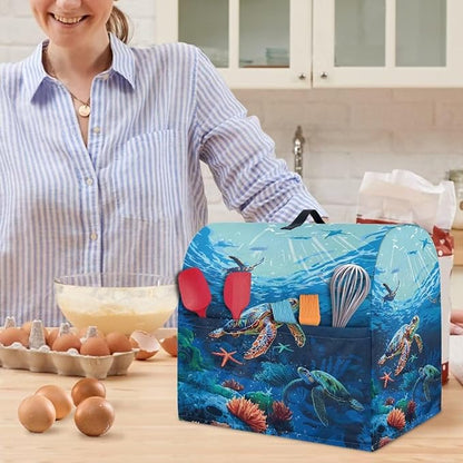 Sea Turtle Mixer Cover 6-8 Qt Stand Mixer Kitchen Aid Covers Counter Food Processor Covers Dust Protection Stand Coffee Maker Home Kitchen Appliance Decor
