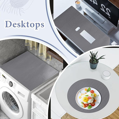 Drawer and Shelf Liner for Kitchen Cabinet: 23 in X 20 Ft Non Slip Waterproof Shelf Paper Non Adhesive Refrigerator Liners Pure Grey Easy Liners for Bathroom with Knife Tape Measure