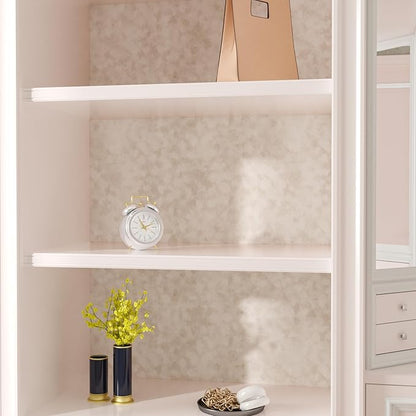 Beige Felt Drawer Liner Self Adhesive Velvet Flocking Liner Roll for Jewelry Drawer Dresser 15.7"x118" Soft Velvet Wallpaper Peel and Stick Beige Felt Fabric Sheets for Box Lining DIY Crafts