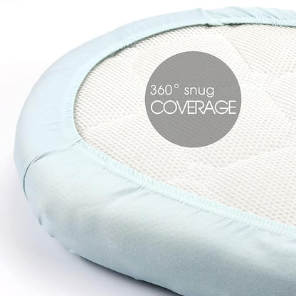 Stretchy Ultra Soft Fitted Bassinet Sheet Set 2 Pack, Universal Fit for Bassinets Baby Cradle Moses Basket Oval Rectangle Pad/Mattress, Lovely Whale Bassinet Sheets
