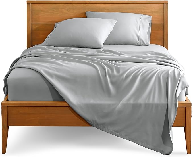 Bare Home Split King Sheet Set - 1800 Ultra-Soft Microfiber Split King Bed Sheets - Double Brushed - Deep Pockets - Easy Fit - 5 Piece Set - Bed Sheets (Split King, French Grey)