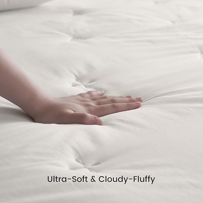 Simple&Opulence Cooling Quilted Mattress Pad – Fitted Sheet Mattress Protector Cover with Elastic Corners, Soft & Breathable, 16 Inch Deep Pocket (Cream Khaki,King)