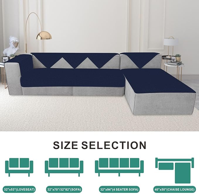 Foxdecor Couch Cover Sofa Covers Washable, Dog Bed Cover Couch Covers for 3 Cushion Couch Sofa Pet Friendly, Dog Couch Cover Furniture Covers for Pets.(Dark Blue 40x50 inch)