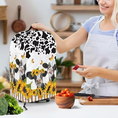 Kitchen Stand Mix Blender Cover with Drawstring Kitchen Appliance Anti Fingerprint Dust Proof Stain Resistant Coffee Maker Food Processor Stand Mixer Cover Sunflower Milk Cow