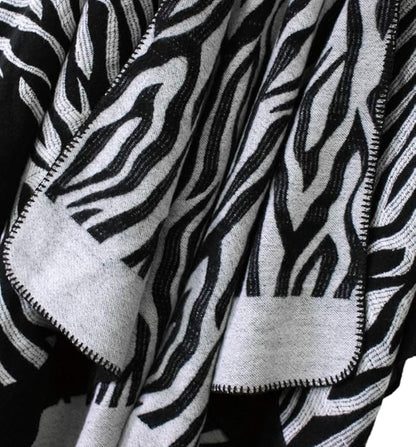 Women's Vintage Pattern Open Front Poncho Cape Shawl Winter Shawl Wraps