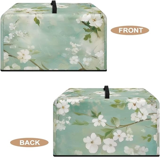 Microwave Oven Cover, Flower Heat-Resistant Waterproof Toaster Oven Dust Cover Universal for Most Microwaves Ovens Greaseproof Anti-Scratch Microwave Dust Covers