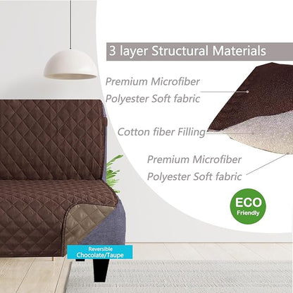 U-NICE HOME Futon Sofa Covers Reversible Sofa Slipcover Armless Cover Furniture Protector Couch Cover Water Resistant (Futon, Chocolate/Taupe)