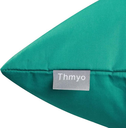 Thmyo 4-Pack 100% Cotton Lumbar Comfortable Solid Decorative Throw Pillow Case, Rectangle Cushion Cover Pillowcase Sublimation Blank Pillow Covers DIY Throw Pillowcase(12x20inch/30x50cm, Lake Blue)