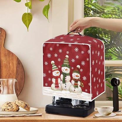 Christmas Coffee Maker Cover, Cute Snowman Coffee Dust Cover, Xmas Mixer Appliance Protector