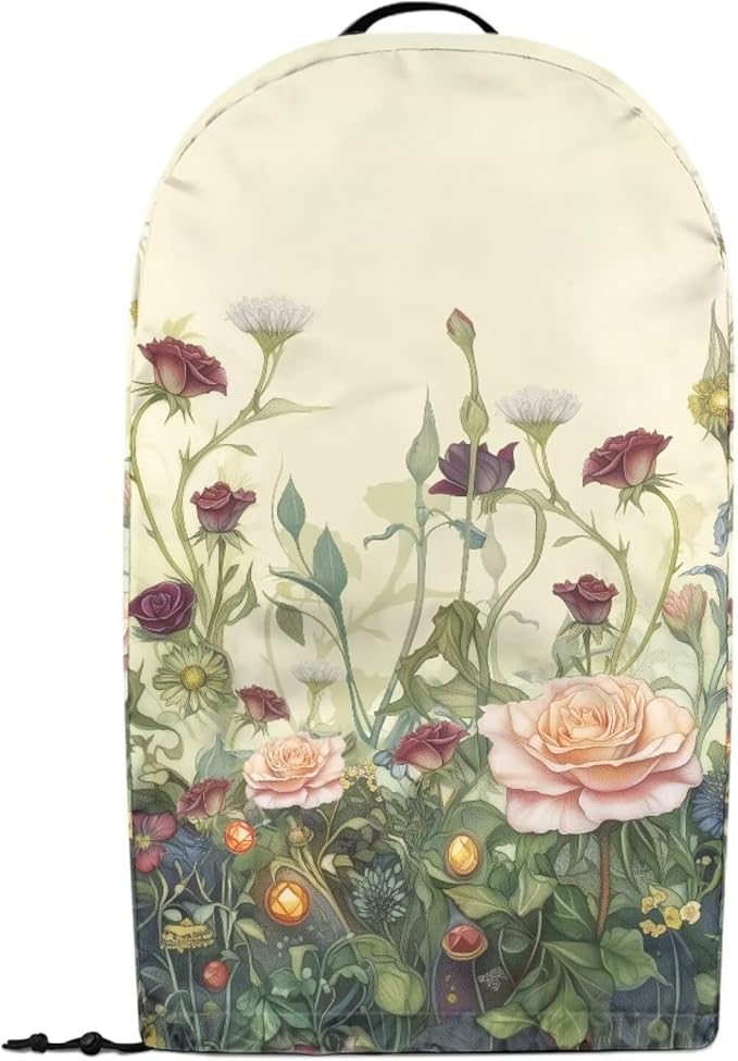 Kitchen Countertop Blender Cover with Drawstring Dust Protection Anti Fingerprint 9.4”Lx7.2”Wx15.9”H Fits Most Standard Kitchen Blender Appliance Cover Retro Rose Flower Print