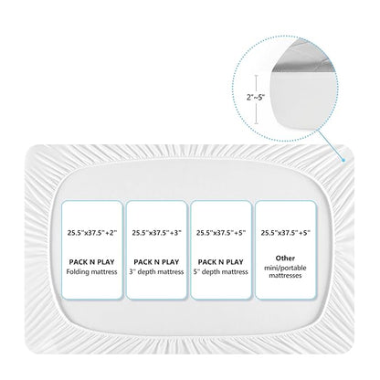 TILLYOU Pack and Play Sheet - Soft Quilted Crib Cover Pad, Toddlers Mattress Protector with 1''-3'' Deep Pocket, Thick Play Yard Playpen Sheets, Crib Mattress Pad 39"x27", Medium Grey