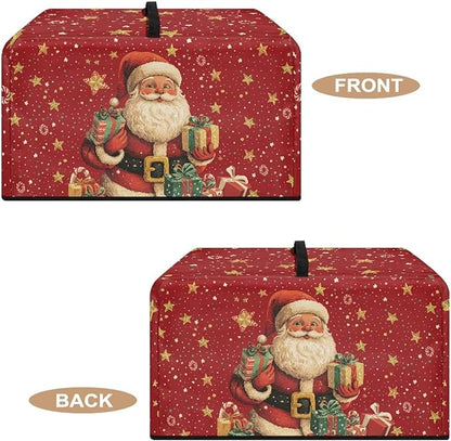 Microwave Oven Cover, Christmas Santa Claus Anti-Scratch Deep Fryer Cover Heat-Resistant Dustproof for Air Fryer Toaster Oven Microwave Oven Microwaves Dust Covers with Handles