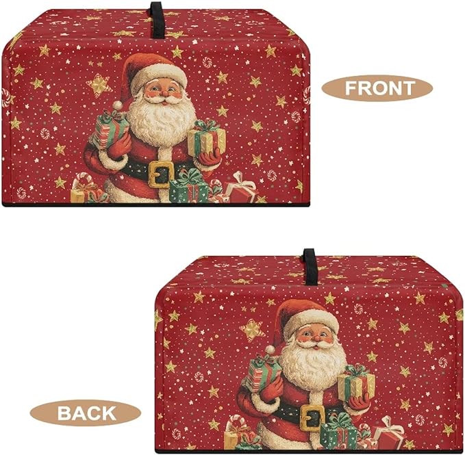 Microwave Oven Cover, Christmas Santa Claus Anti-Scratch Deep Fryer Cover Heat-Resistant Dustproof for Air Fryer Toaster Oven Microwave Oven Microwaves Dust Covers with Handles