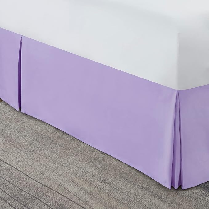 Nestl Lavender Twin Bed Skirt - Twin Size Bed Skirt 14 Inch Drop - Brushed Microfiber Bed Skirts - Hotel Quality Pleated Bed Skirt - Shrinkage & Fade Resistant