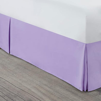 Nestl Lavender Twin Bed Skirt - Twin Size Bed Skirt 14 Inch Drop - Brushed Microfiber Bed Skirts - Hotel Quality Pleated Bed Skirt - Shrinkage & Fade Resistant