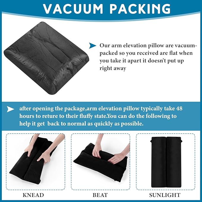 Soaoo Arm Pillows for Adults Pain Relief for Arm Pain Broken Post Surgery Soft Rest Support Pillow Leg Injury(Black)