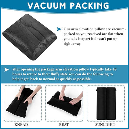 Soaoo Arm Pillows for Adults Pain Relief for Arm Pain Broken Post Surgery Soft Rest Support Pillow Leg Injury(Black)
