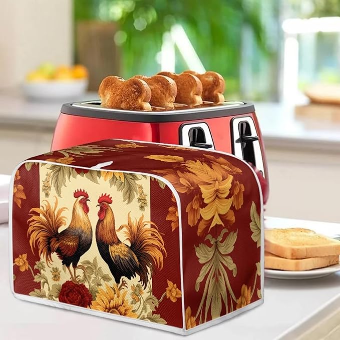 Rooster Toaster and Blender Cover Set Washable Coffee Maker Appliance Covers Sunflower Kitchen Accessories Size M