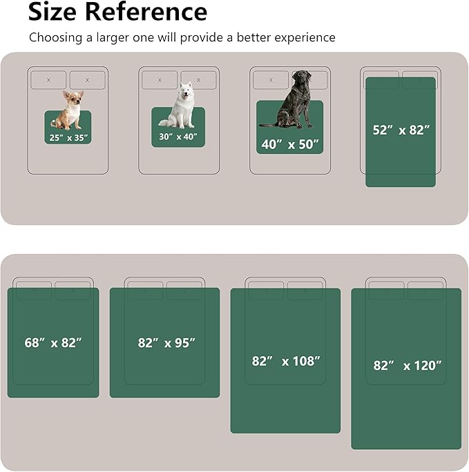 Waterproof Blanket for Bed, Leak Proof Dog Couch Blankets Reversible, Pet Throw Sofa Furniture Protector Machine Washable-82 x120,Green+Cream