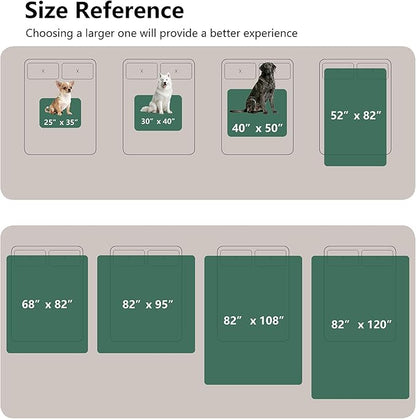 Waterproof Blanket for Bed, Leak Proof Dog Couch Blankets Reversible, Pet Throw Sofa Furniture Protector Machine Washable-82 x120,Green+Cream