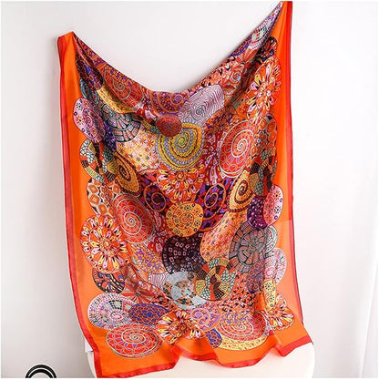 Fashion Scarves Scarf 100% Silk Feeling Scarf Silk Like Scarves Long Lightweight Sunscreen Shawls for Women