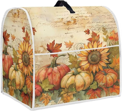 Pumpkin Mixer Cover for Kitchen Aid 6-8 Qt Mixer, Maple Leaf Small Appliance Dust Covers Universal for Air Fryers, Coffee Makers, Kitchen Decor Gift for Friends