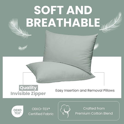 Haven & Glow Decorative Throw Pillow Cover – Rectangle Cushion Case with Zipper | Modern Sofa, Couch & Bed Accent Pillow Covers for Living Room, Bedroom & Home Decor | 20 x 12 Inch – Blue – Pack of 2