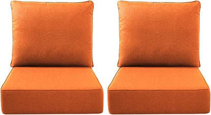 Luxury Outdoor Seat Cushion Set-22 x 24 x 6 Inch Outdoor Chair Cushions with Water Resistant & Removable Cover Outdoor Cushions for Patio Furniture Chair Sofa Couch