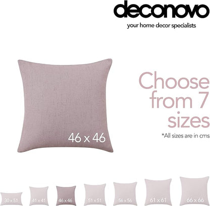 Deconovo Blank Pillow Covers 18x18, Throw Cushion Cover Set of 4, Faux Linen Decorative Pillowcases for Sofa Couch(18 x 18 Inch, Dusty Rose, Set of 4 No Pillow Insert)