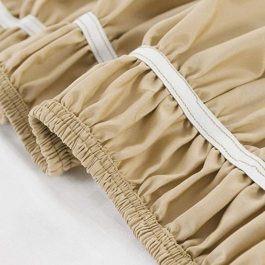 Taupe Wrap Around Bed Skirts with 16" Drop - Three Sides Fabric Adjustable Elastic Dust Ruffle Silky Soft -600 TC Stretchy Bed Skirt-King XL(78"X 84") Taupe