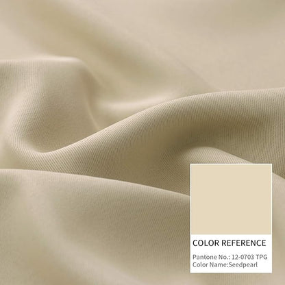 BGment Beige Blackout Curtains 63 Inches Length for Bedroom - Thermal Insulated Drapes Room Darkening with Rod Pocket for Living Room, 42 x 63 Inch, 2 Panels