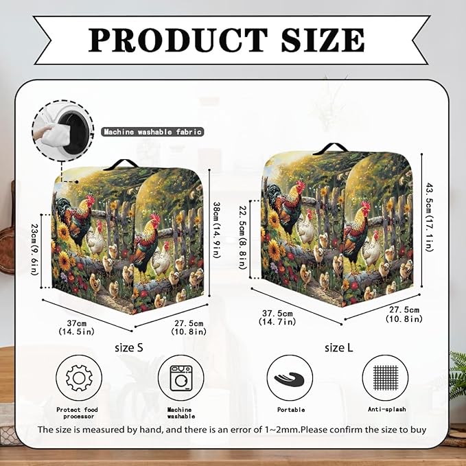 Stand Mixer Cover Waterproof Mixer Dust Cover Fits All Tilt Head & Bowl Lift Models Rooster Sunflower Kitchen Aid Mixer Covers Protector Dust Covers