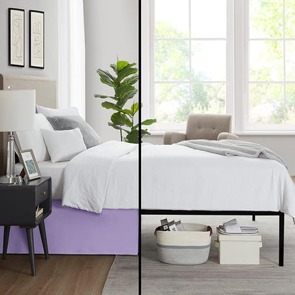 Nestl Lavender Twin Bed Skirt - Twin Size Bed Skirt 14 Inch Drop - Brushed Microfiber Bed Skirts - Hotel Quality Pleated Bed Skirt - Shrinkage & Fade Resistant