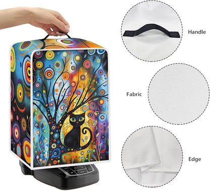 Modern Art Cat Coffee Maker Covers With Top Handle Folding Coffee Machine Dust Covers For Blender Mixer Juice Machine Keep Office Home Kitchen Clean