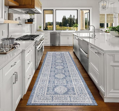 Keen Home Design Terrace Outdoor Runner Rug - 2x10 Washable Indoor/Outdoor Rug for Patio, Kitchen, Balcony, Beach, Garden, Deck and Porch, Size: 2'2"x9'11"