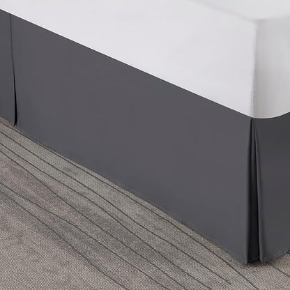 Nestl Dark Gray Bed Skirt Cal King Size - Cal King Bed Skirt 14 Inch Drop - Brushed Microfiber Bed Skirts - Hotel Quality Pleated Bed Skirt - Shrinkage & Fade Resistant