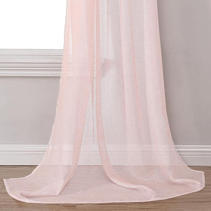 DONREN Peach Pink Sheer Window Scarf for Girls Party - Luxury Soft Semi Sheer Scarf for Wedding (1 Panel,52 Inch by 216 Inch Length)