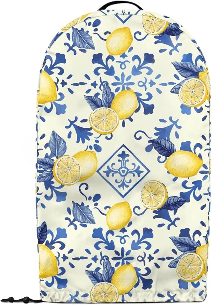 Lemon Flower Blender Dust Cover Stand Mixer or Coffee Maker Appliance Covers with Drawstring Anti Fingerprint Polyester Dust Stain Resistant Blender Cover for Home Kitchen