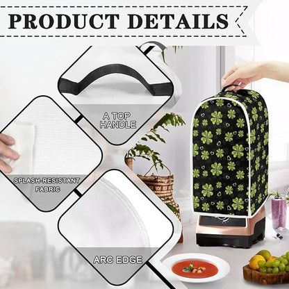 Talayituse Shamrock Heart Print Blender Dust Cover, Fingerprint Protection Cover for Stand Mixer or Coffee Machine, Home Kitchen Appliance Covers for Stain Dust Resistant Supplies Decor