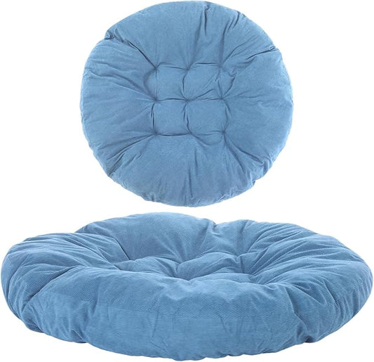 Large Floor Cushion Seating Round Floor Pillows Cushions for Adults Oversized Playroom Pillows Reading Nook Big Pillow for Sitting Meditation Yoga Living Room Sofa Balcony (Lake Blue)