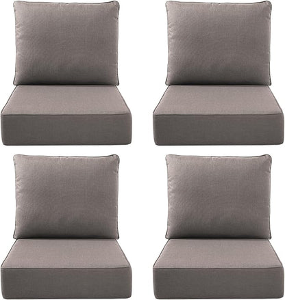 Luxury Outdoor Seat Cushion Set-22 x 24 x 6 Inch Outdoor Chair Cushions with Water Resistant & Removable Cover Outdoor Cushions for Patio Furniture Chair Sofa Couch