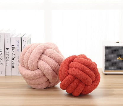 Petrella Knot Pillow Throw Pillows Ball Round Throw Pillows Home Decor Cushion Decorative Aesthetic Grapefruit 11inch