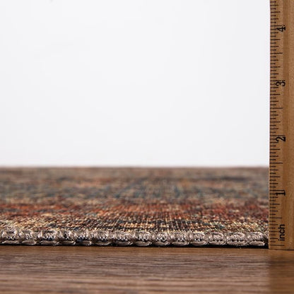 Keen Home Design 2x10 Rug - Machine Washable Runner Rug with Non-Slip Backing, Ideal for Hallway, Entryway, Kitchen, Laundry Room - Vintage, Easy Clean, Durable, Low Pile - (2'6" x 10')