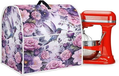 Hummingbird Stand Mixer Cover 6-8 Quart Floral Print Kitchen Appliance Covers Dust Protection Universal for Pressure Cooker Air Fryer Washable Kitchen Decoration Gift for Housewarming